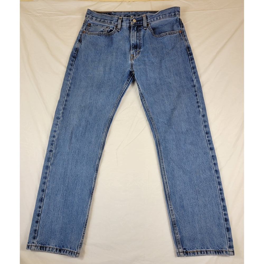 Levis 505 Regular Fit Straight Leg Blue Denim Jeans Mens 34x31 00505-4891